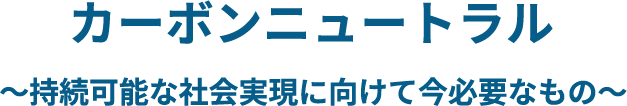 カーボンニュートラル 〜持続可能な社会実現に向けて今必要なもの〜